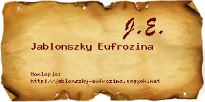 Jablonszky Eufrozina névjegykártya